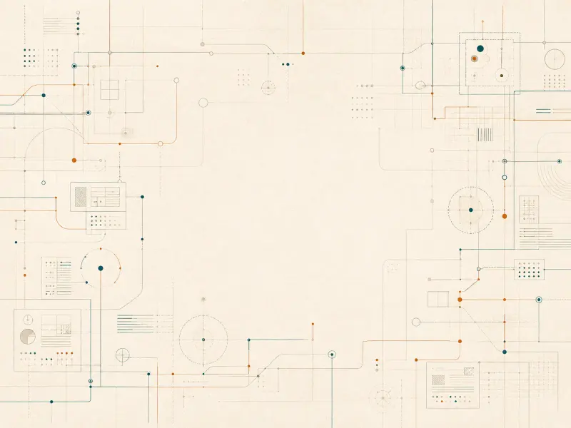 Abstract system map showing connected business workflows